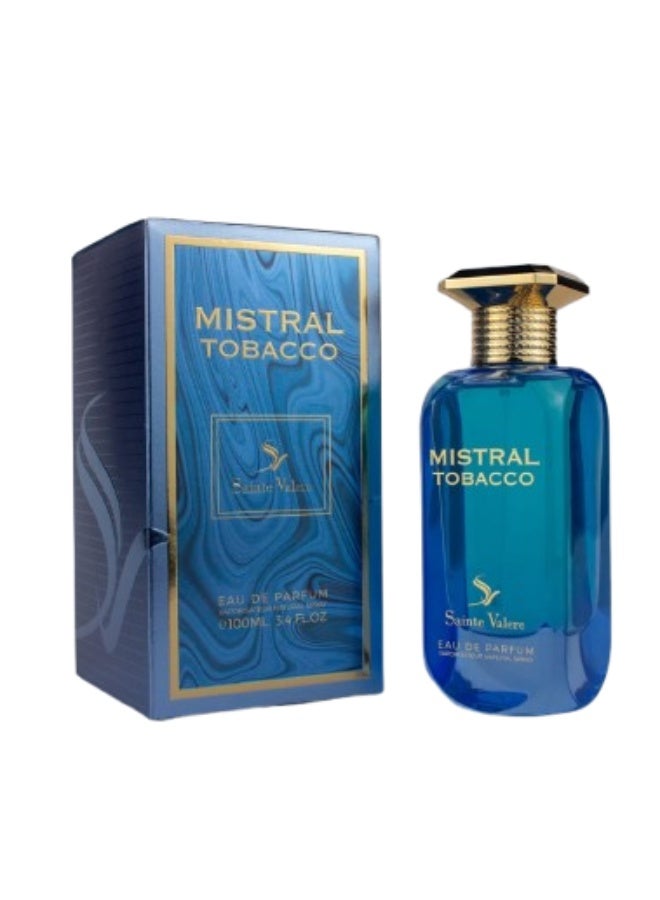 سانت فاليري ميسترال توباكو عطر أو دو بارفان 100 مل للجنسين – عطر حمضيات وأخشاب أروماتك فاخر طويل الثبات برائحة الشاي الأسود والبرغموت والزنجبيل واللبان – برفيوم فخم للمناسبات على نون مصر - Image 1